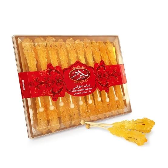 Saffron Crystal Rock Candy Sticks